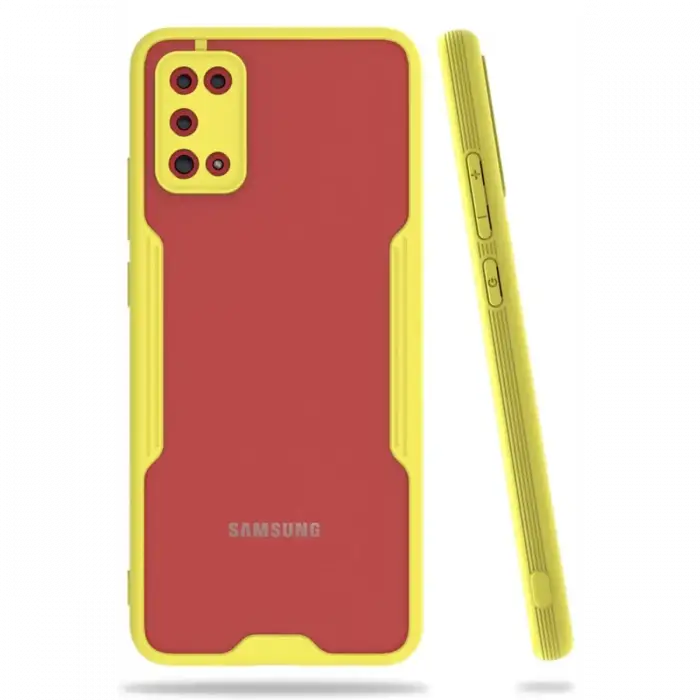 Newface Samsung Galaxy A02S Kılıf Platin Silikon - Sarı