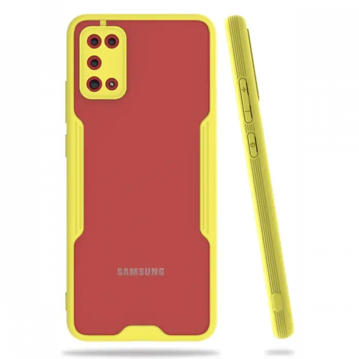 Newface Samsung Galaxy A02S Kılıf Platin Silikon - Sarı