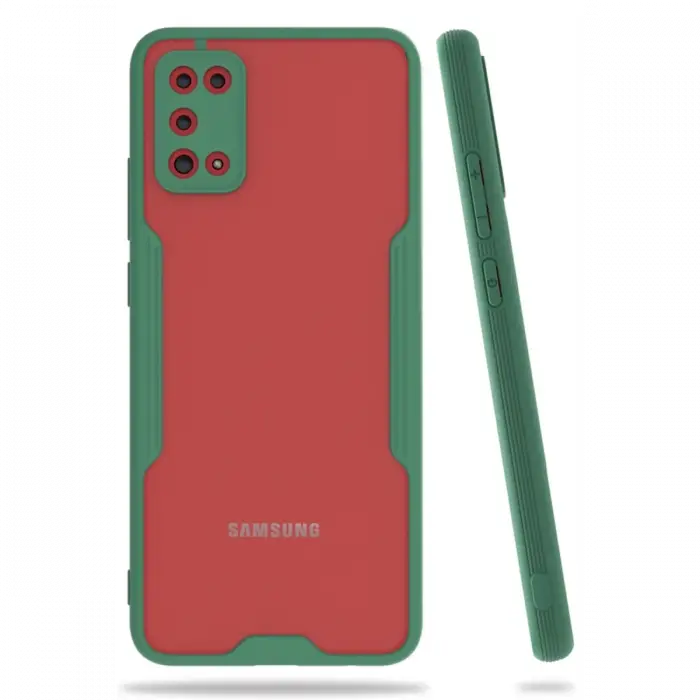 Newface Samsung Galaxy A02S Kılıf Platin Silikon - Yeşil