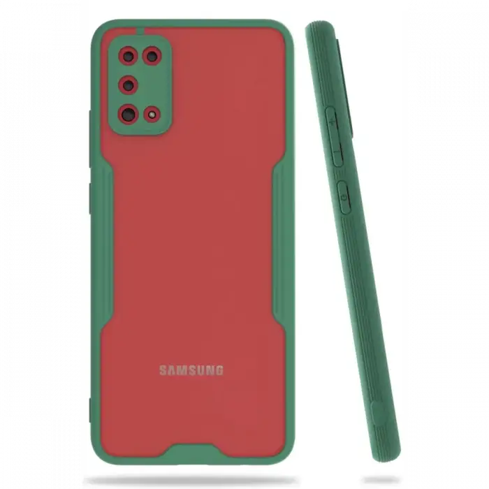 Newface Samsung Galaxy A02S Kılıf Platin Silikon - Yeşil