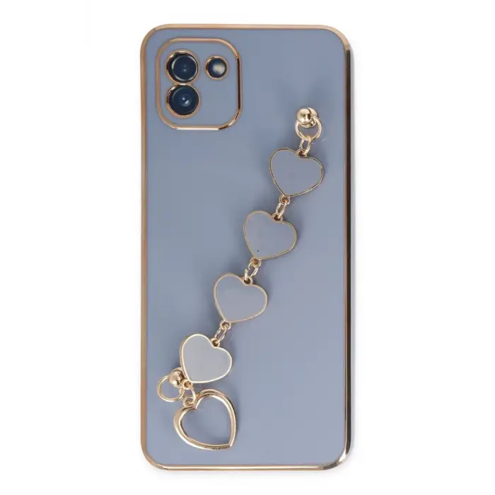 Newface Samsung Galaxy A03 Kılıf Esila Silikon - Gri