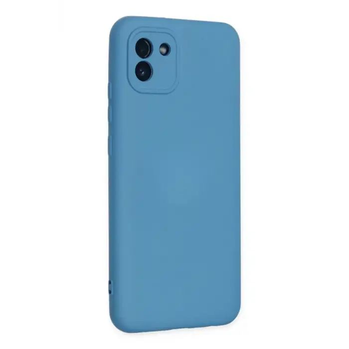 Newface Samsung Galaxy A03 Kılıf Nano içi Kadife Silikon - Mavi