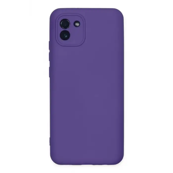 Newface Samsung Galaxy A03 Kılıf Nano içi Kadife Silikon - Mor