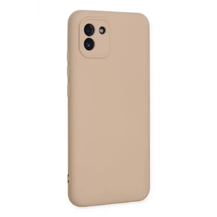 Newface Samsung Galaxy A03 Kılıf Nano içi Kadife Silikon - Pudra