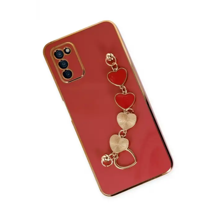 Newface Samsung Galaxy A03S Kılıf Esila Silikon - Kırmızı