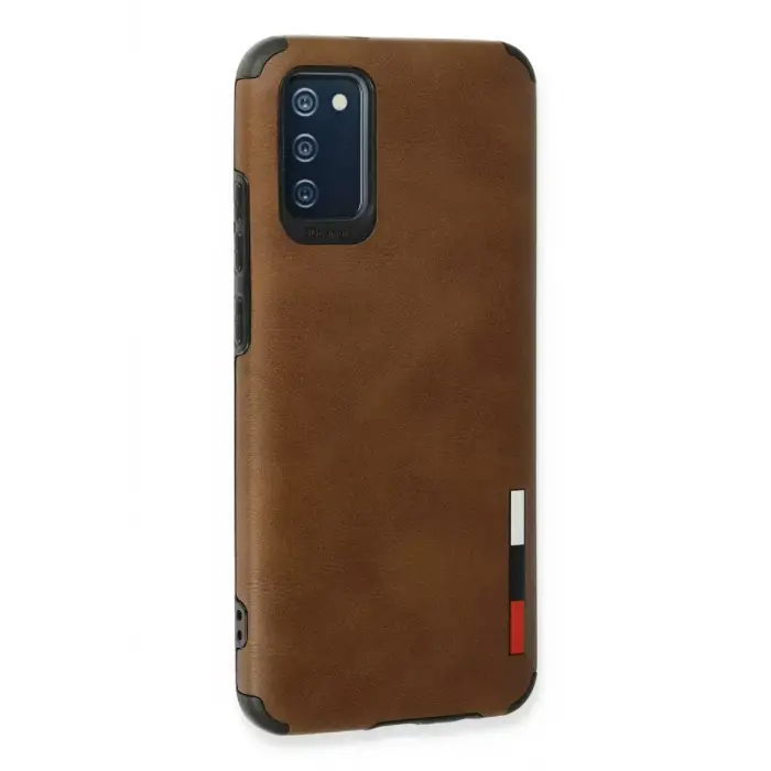 Newface Samsung Galaxy A03S Kılıf Loop Deri Silikon - Kahverengi