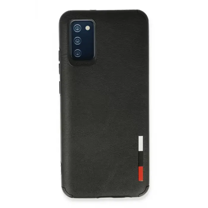 Newface Samsung Galaxy A03S Kılıf Loop Deri Silikon - Siyah