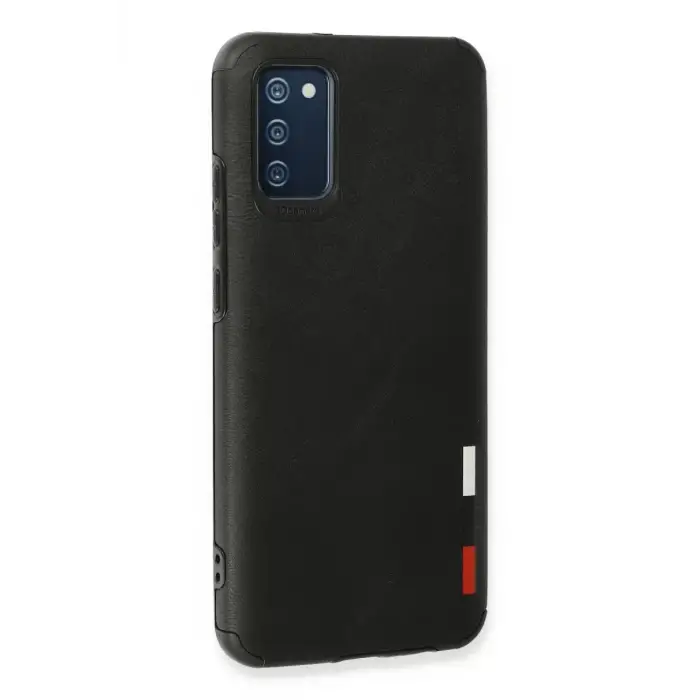 Newface Samsung Galaxy A03S Kılıf Loop Deri Silikon - Siyah