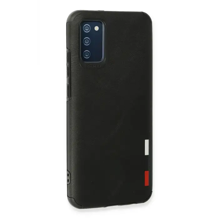 Newface Samsung Galaxy A03S Kılıf Loop Deri Silikon - Siyah