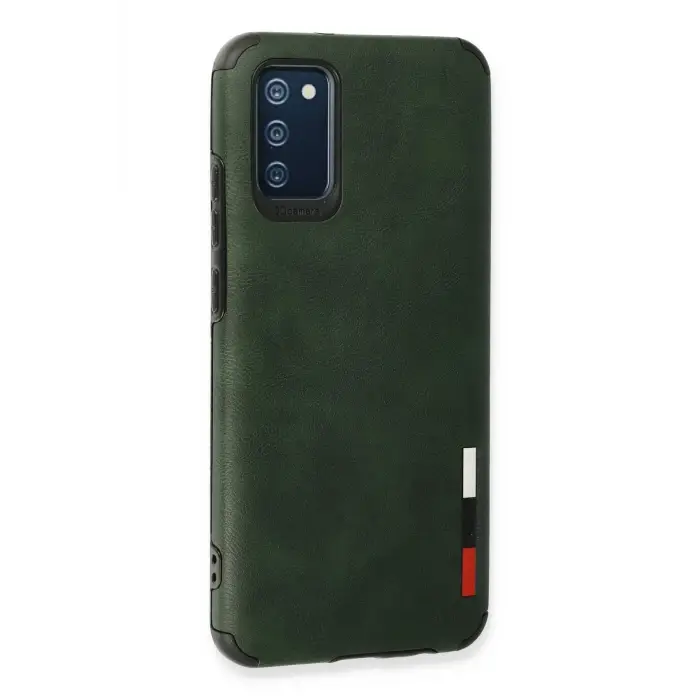 Newface Samsung Galaxy A03S Kılıf Loop Deri Silikon - Yeşil