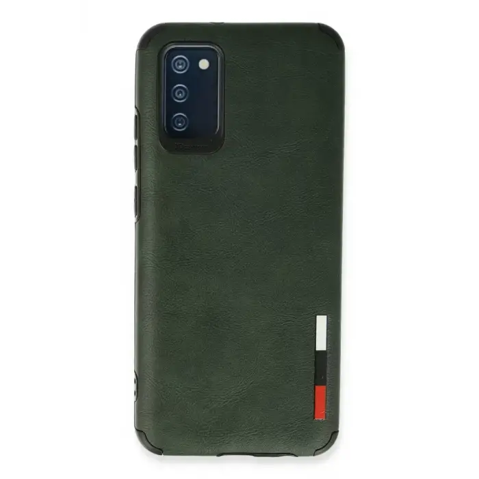 Newface Samsung Galaxy A03S Kılıf Loop Deri Silikon - Yeşil