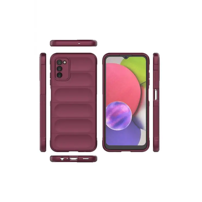 Newface Samsung Galaxy A03S Kılıf Optimum Silikon - Bordo