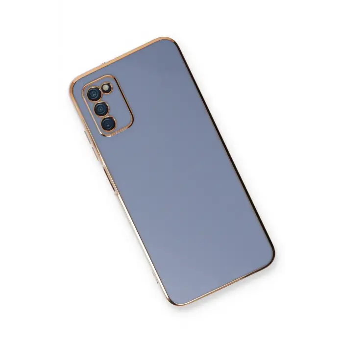 Newface Samsung Galaxy A03S Kılıf Volet Silikon - Mavi