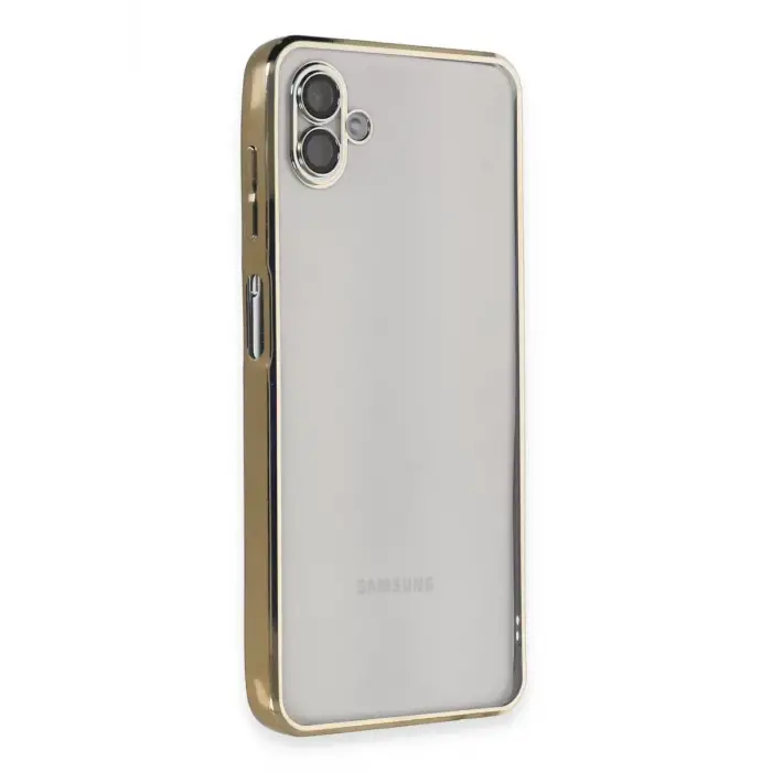 Newface Samsung Galaxy A04 Kılıf Razer Lensli Silikon - Gold