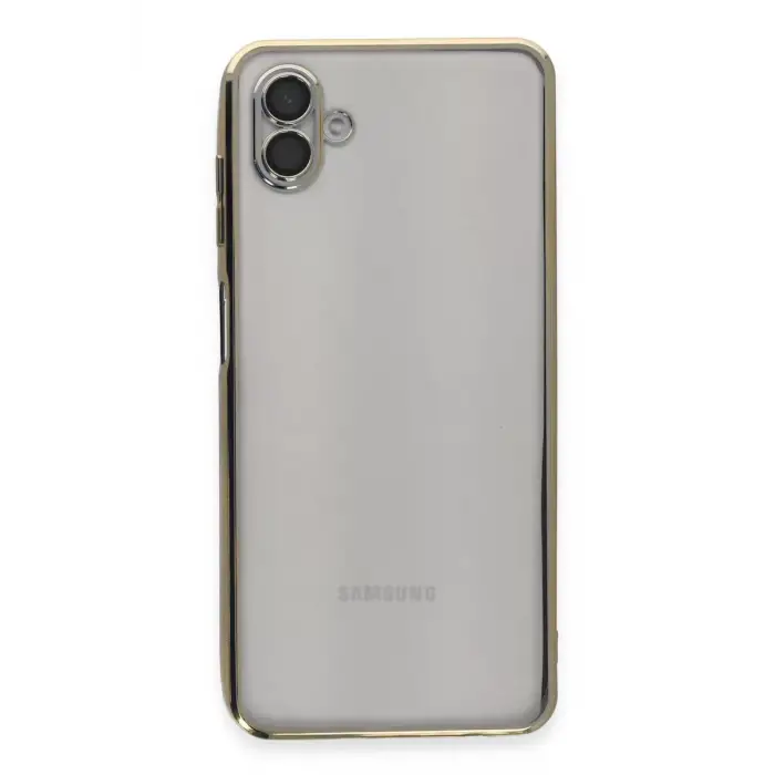 Newface Samsung Galaxy A04 Kılıf Razer Lensli Silikon - Gold