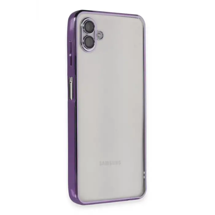 Newface Samsung Galaxy A04 Kılıf Razer Lensli Silikon - Mor