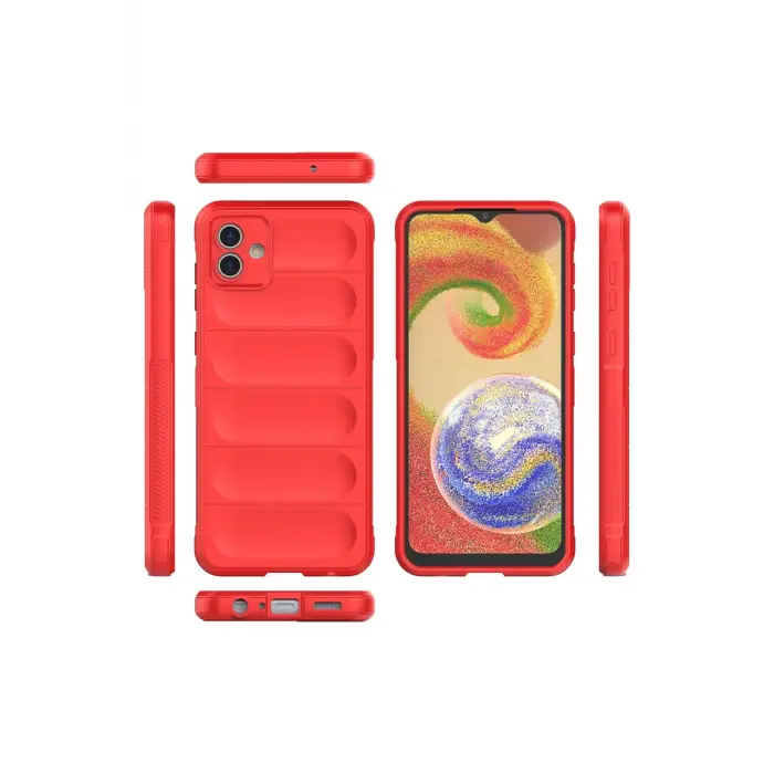 Newface Samsung Galaxy A04E Kılıf Optimum Silikon - Kırmızı