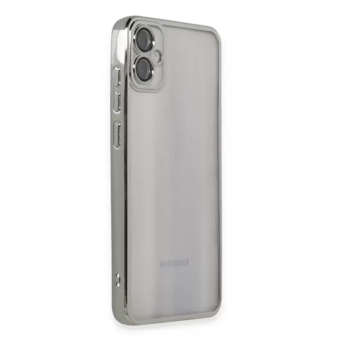 Newface Samsung Galaxy A05 Kılıf Razer Lensli Silikon - Gümüş