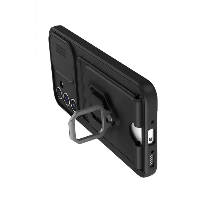 Newface Samsung Galaxy A05S Kılıf Zuma Kartvizitli Yüzüklü Silikon - Siyah