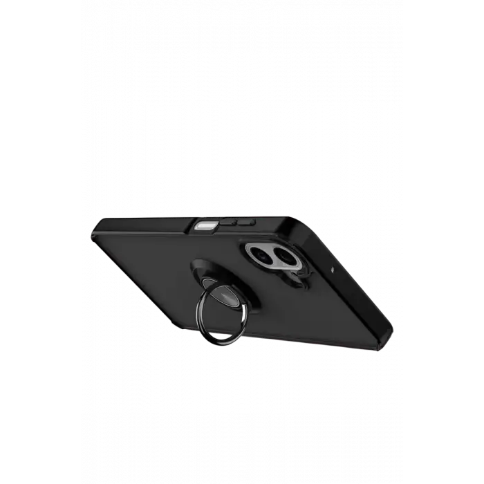 Newface Samsung Galaxy A07 4G Montreal Yüzüklü Silikon Kapak - Siyah
