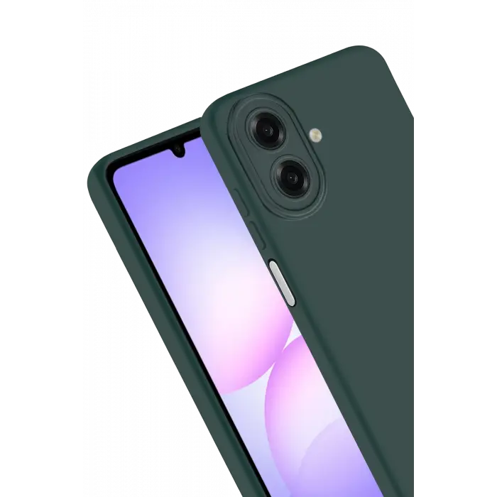 Newface Samsung Galaxy A07 4G Nano içi Kadife Silikon - K.Yeşil