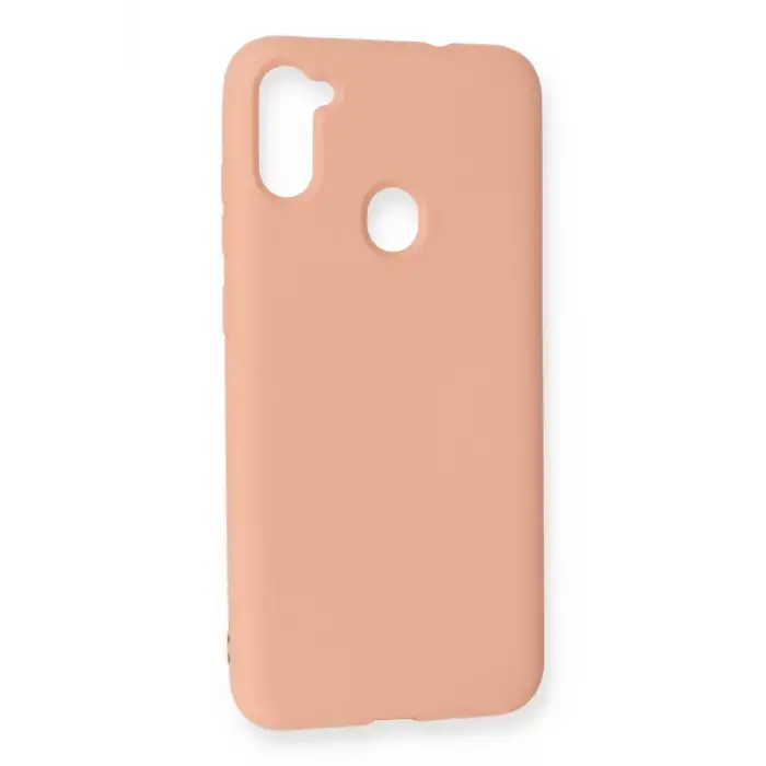 Newface Samsung Galaxy A11 Kılıf Nano içi Kadife Silikon - Pudra