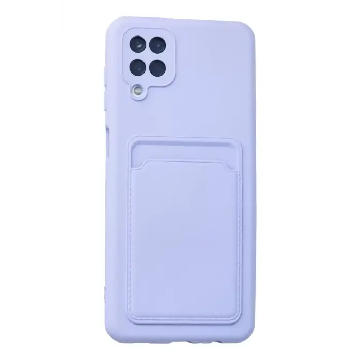 Newface Samsung Galaxy A12 Kılıf Kelvin Kartvizitli Silikon - Lila