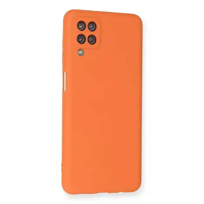 Newface Samsung Galaxy A12 Kılıf Nano içi Kadife Silikon - Turuncu