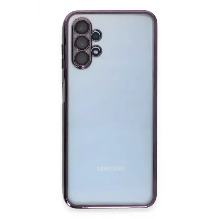 Newface Samsung Galaxy A13 4G Kılıf Razer Lensli Silikon - Mor