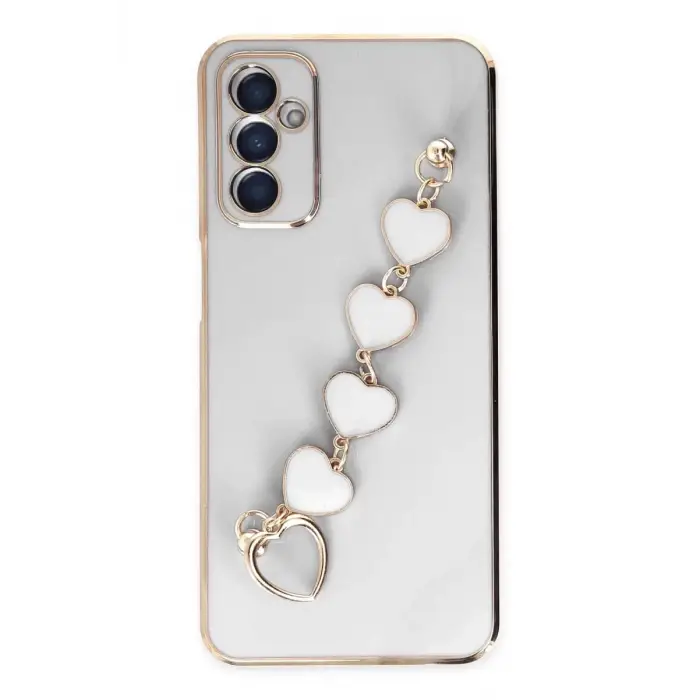 Newface Samsung Galaxy A14 4G Kılıf Esila Silikon - Beyaz