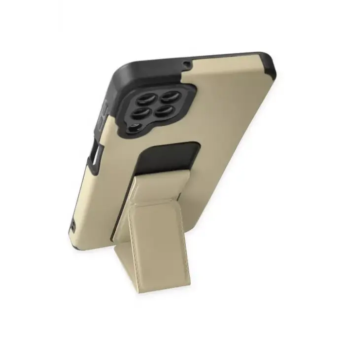 Newface Samsung Galaxy A22 Kılıf Mega Standlı Silikon - Gold