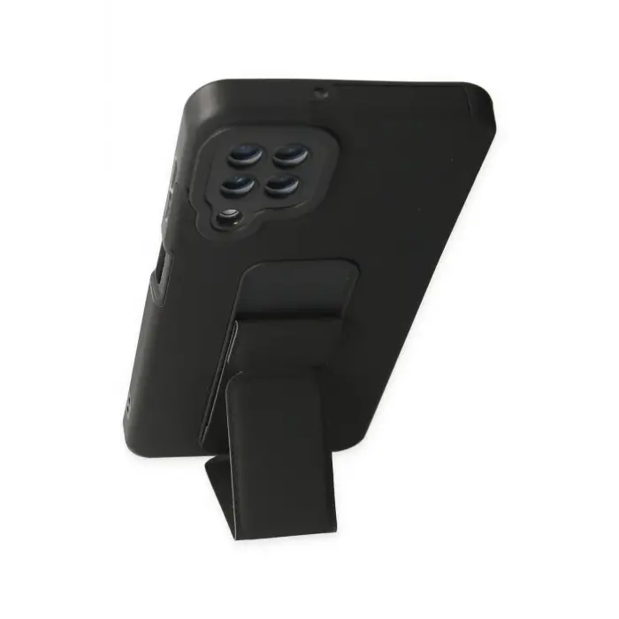 Newface Samsung Galaxy A22 Kılıf Mega Standlı Silikon - Siyah