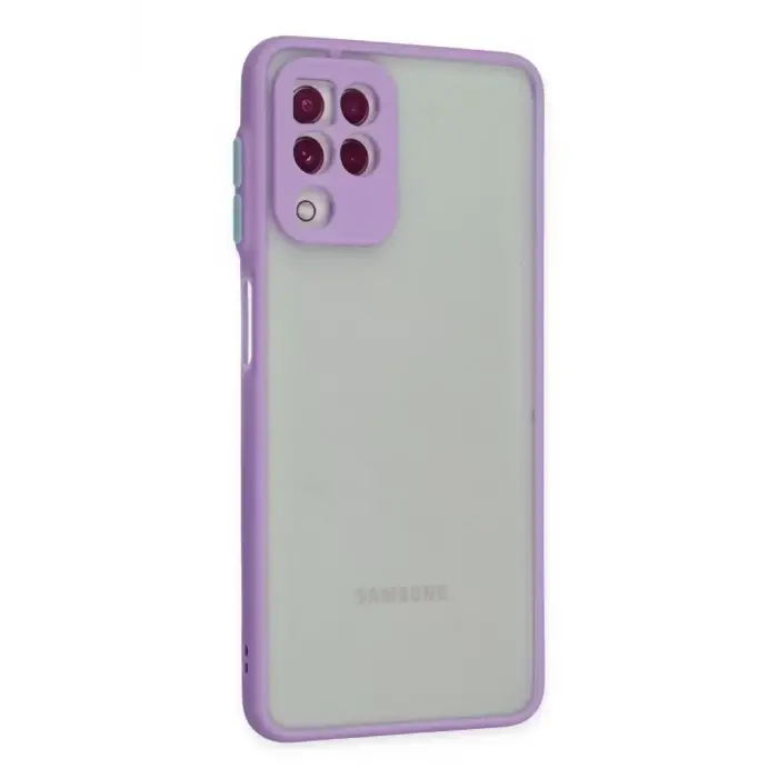 Newface Samsung Galaxy A22 Kılıf Montreal Silikon Kapak - Mor