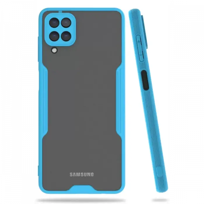 Newface Samsung Galaxy A22 Kılıf Platin Silikon - Mavi