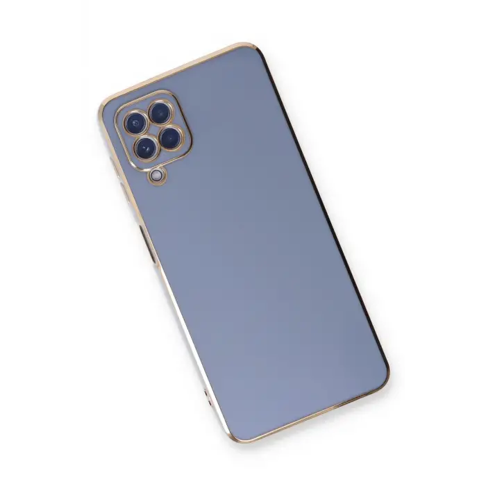 Newface Samsung Galaxy A22 Kılıf Volet Silikon - Mavi