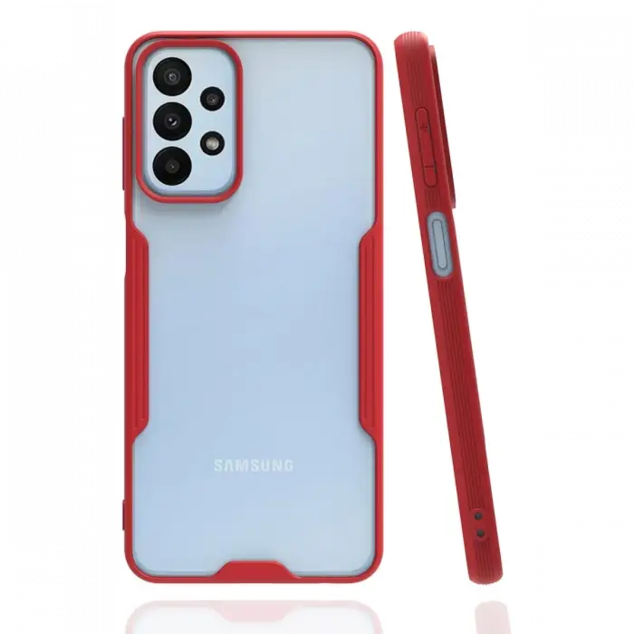 Newface Samsung Galaxy A23 4G Kılıf Platin Silikon - Kırmızı