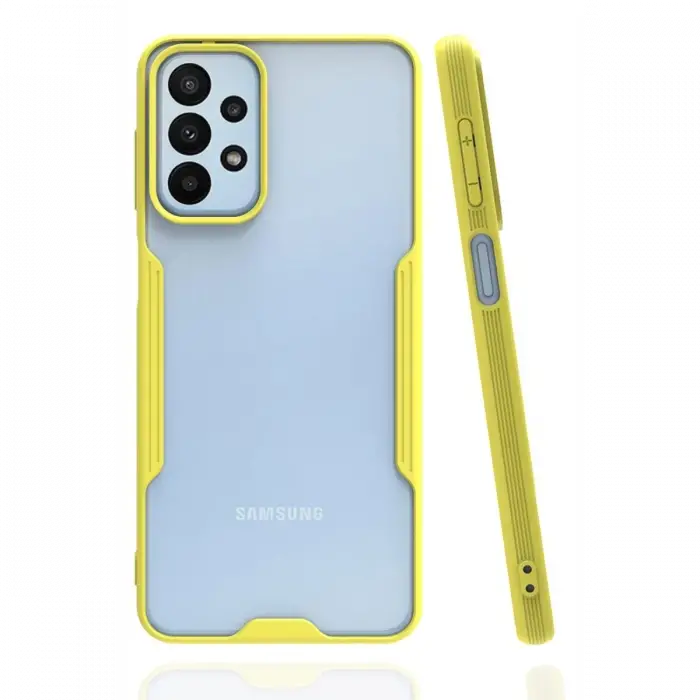 Newface Samsung Galaxy A23 4G Kılıf Platin Silikon - Sarı