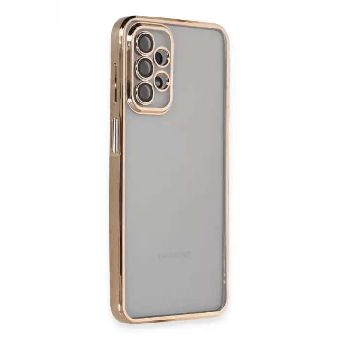 Newface Samsung Galaxy A23 4G Kılıf Razer Lensli Silikon - Gold