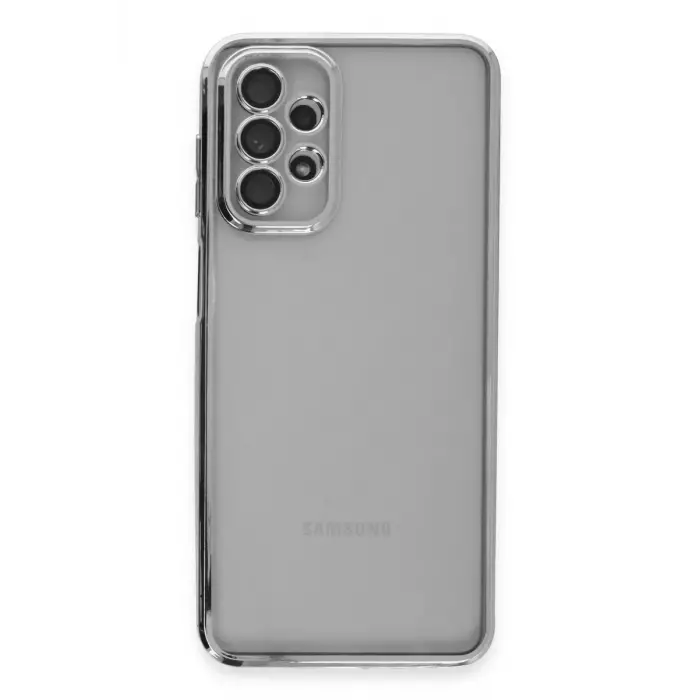 Newface Samsung Galaxy A23 4G Kılıf Razer Lensli Silikon - Gümüş