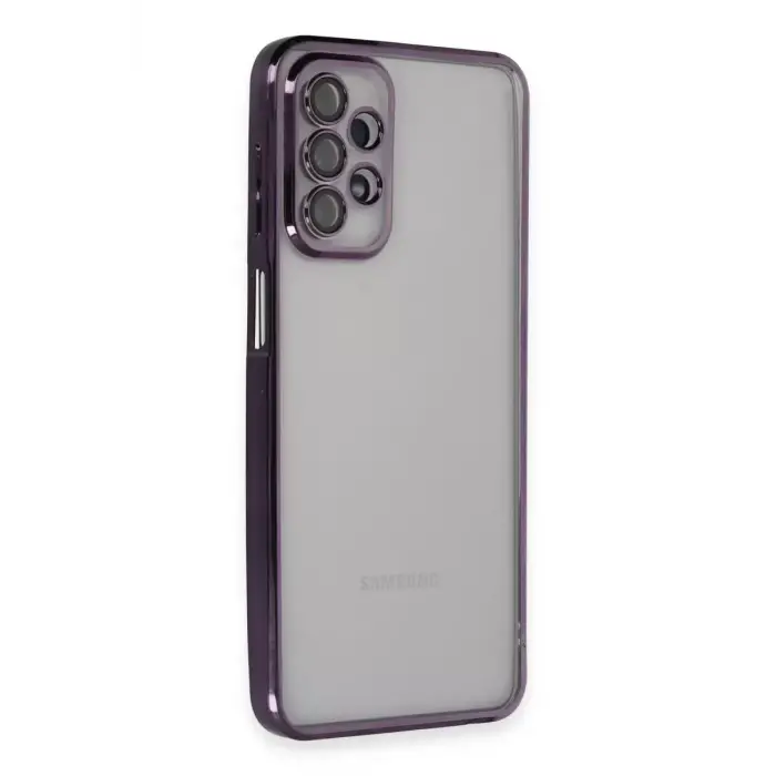 Newface Samsung Galaxy A23 4G Kılıf Razer Lensli Silikon - Mor