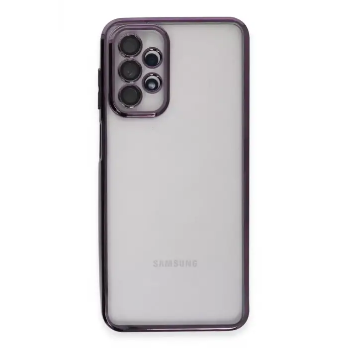 Newface Samsung Galaxy A23 4G Kılıf Razer Lensli Silikon - Mor