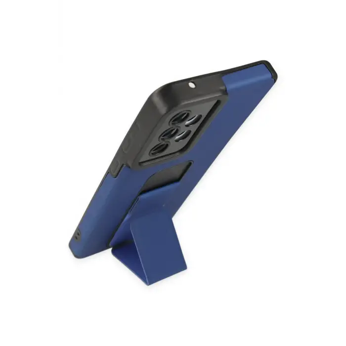 Newface Samsung Galaxy A33 5G Kılıf Mega Standlı Silikon - Mavi