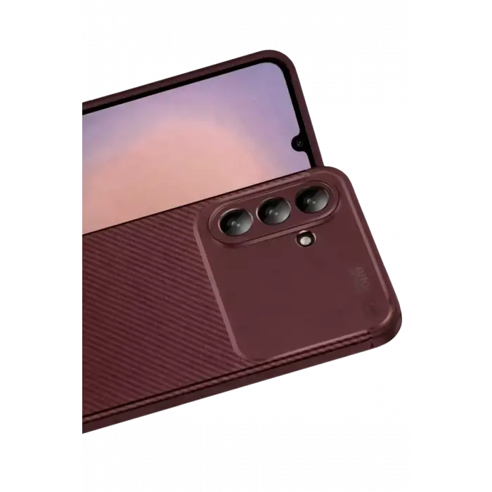 Newface Samsung Galaxy A36 Kılıf Auto Focus Karbon Kapak - Bordo