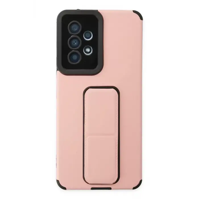 Newface Samsung Galaxy A53 5G Kılıf Mega Standlı Silikon - Pudra