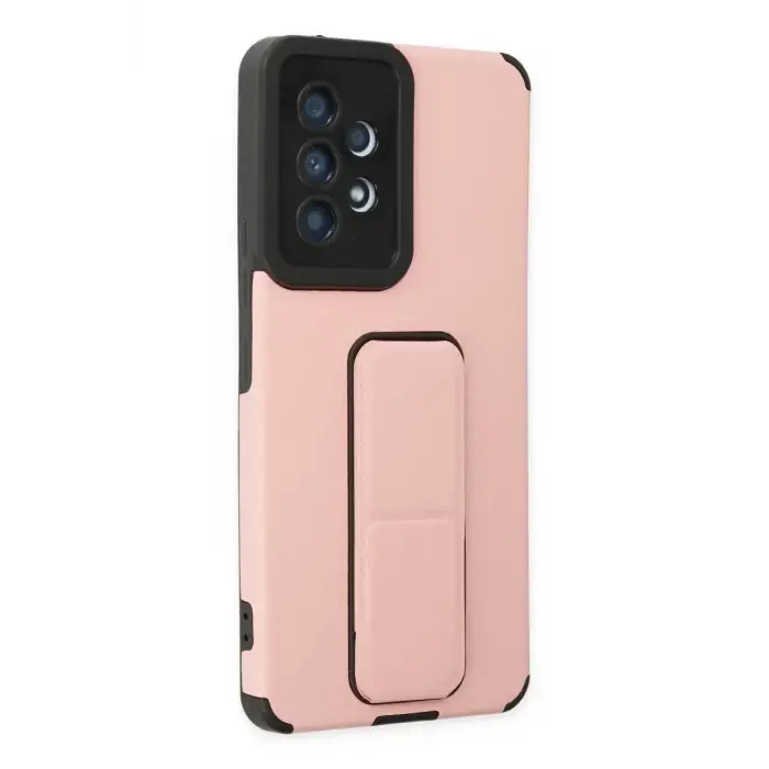Newface Samsung Galaxy A53 5G Kılıf Mega Standlı Silikon - Pudra