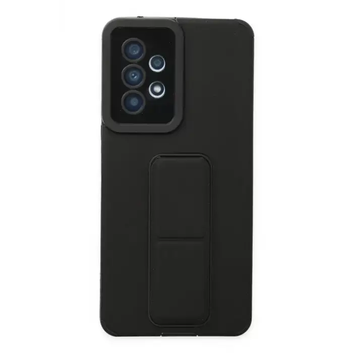 Newface Samsung Galaxy A53 5G Kılıf Mega Standlı Silikon - Siyah