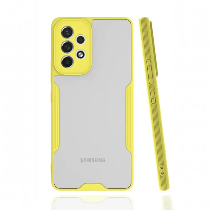 Newface Samsung Galaxy A53 5G Kılıf Platin Silikon - Sarı