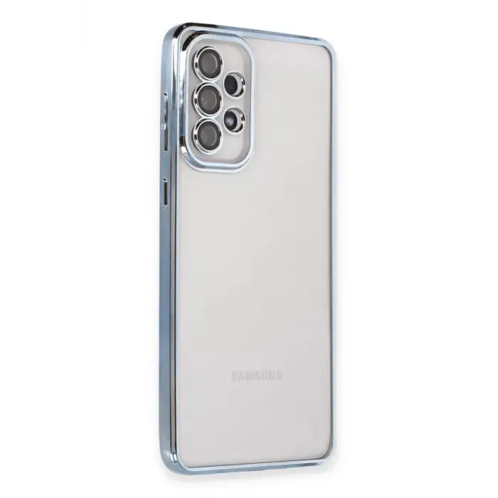 Newface Samsung Galaxy A53 5G Kılıf Razer Lensli Silikon - Açık Mavi