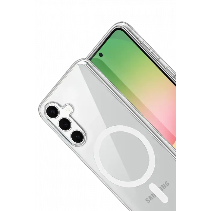 Newface Samsung Galaxy A55 5G Combo Sert Şeffaf Magsafe Kapak - Şeffaf