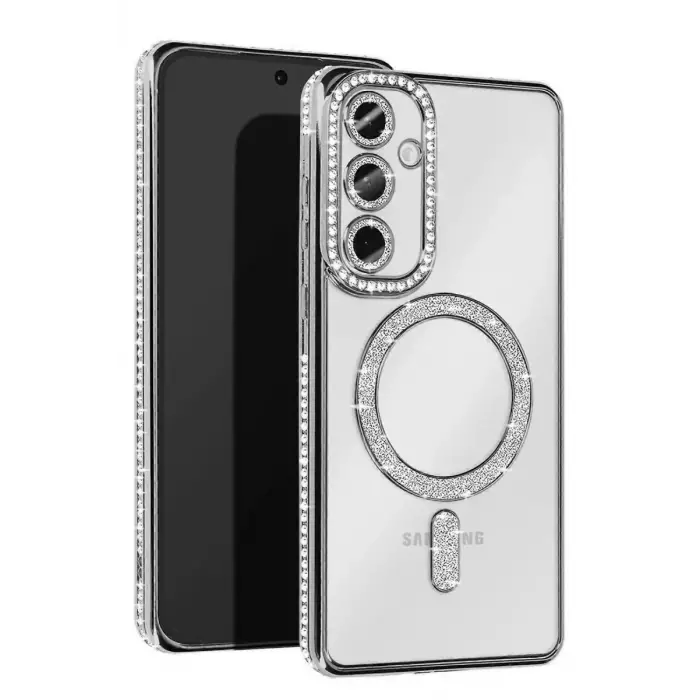 Newface Samsung Galaxy A56 Joke Simli Magneticsafe Kılıf - Gümüş